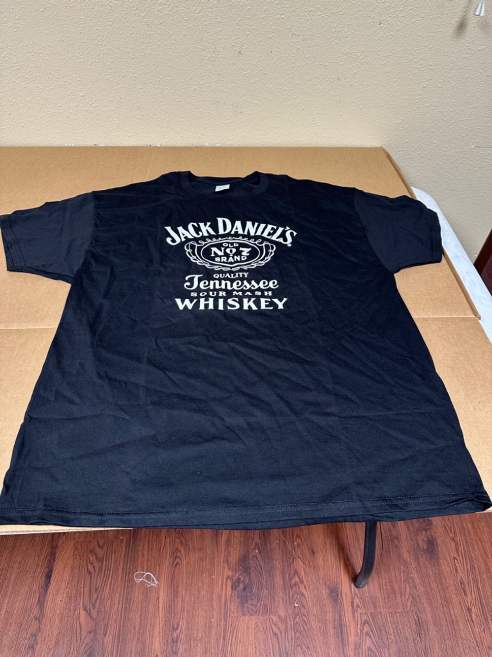 /#103, Size XL, NWT Jack Daniels Black Tee with White Tennessee Whiskey Logo